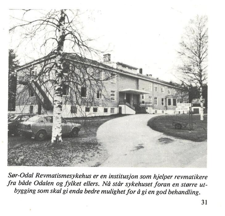Utklipp fra avis med bilde av revatismesykehuset