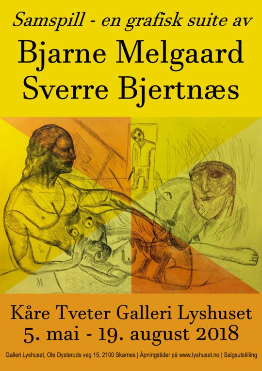 Plakat for utstilling Melgaard og Bjertnæs